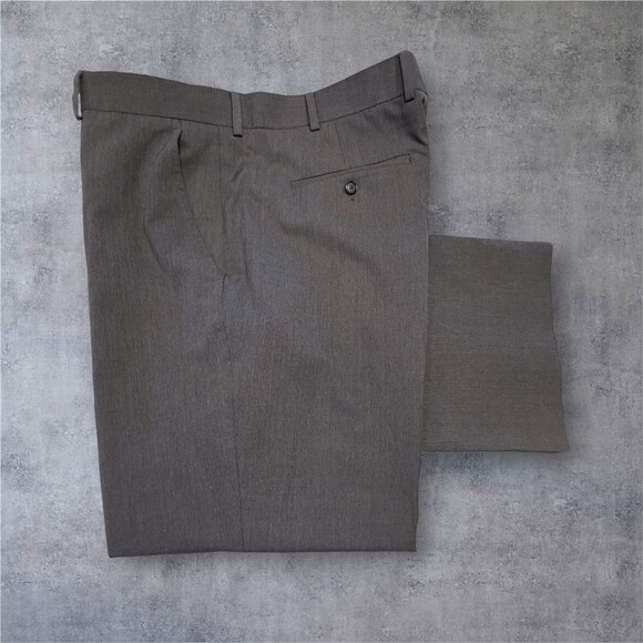 STAFFORD Mens Two Piece Suit 2-Button Blazer Jacket 46L Pant 40Wx30 Gray Wool - Picture 9 of 16